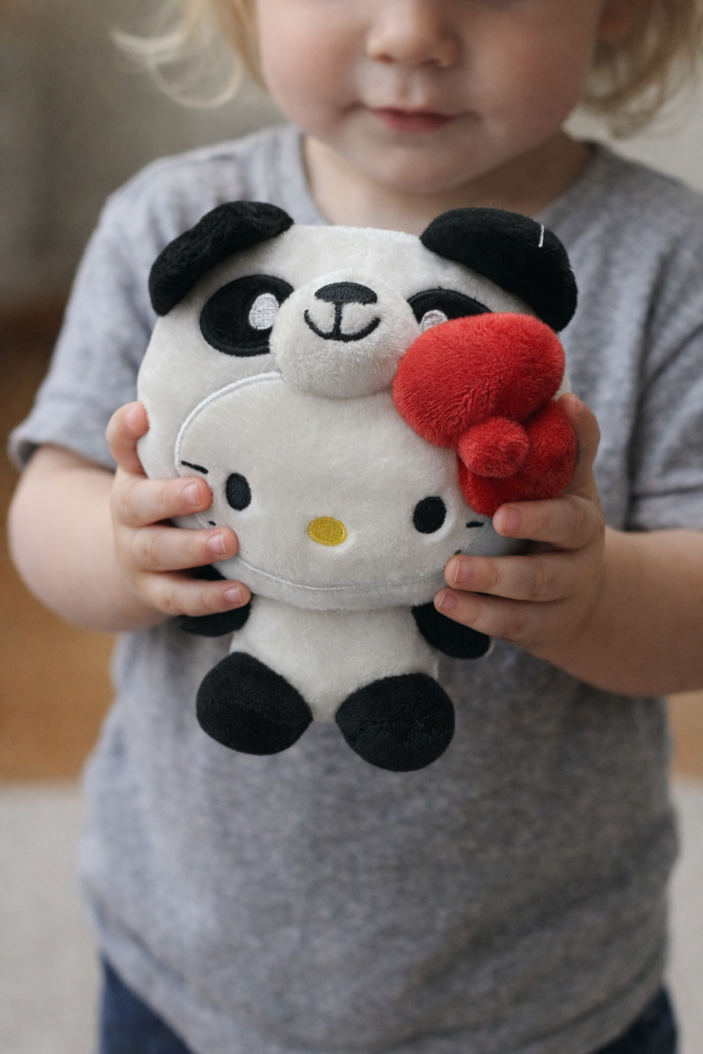 Hello Kitty Panda Face Plush - 6" Adorable Cuddly Companion