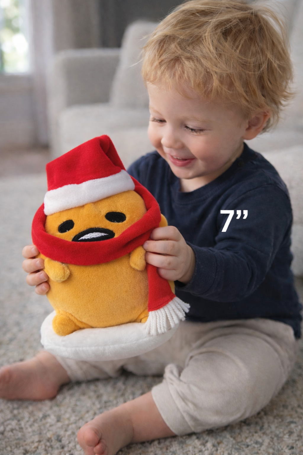 Sanrio Gudetama The Lazy Egg Christmas Plush 7” – Super Soft Holiday Stuffed Toy, Cute Collectible Gift