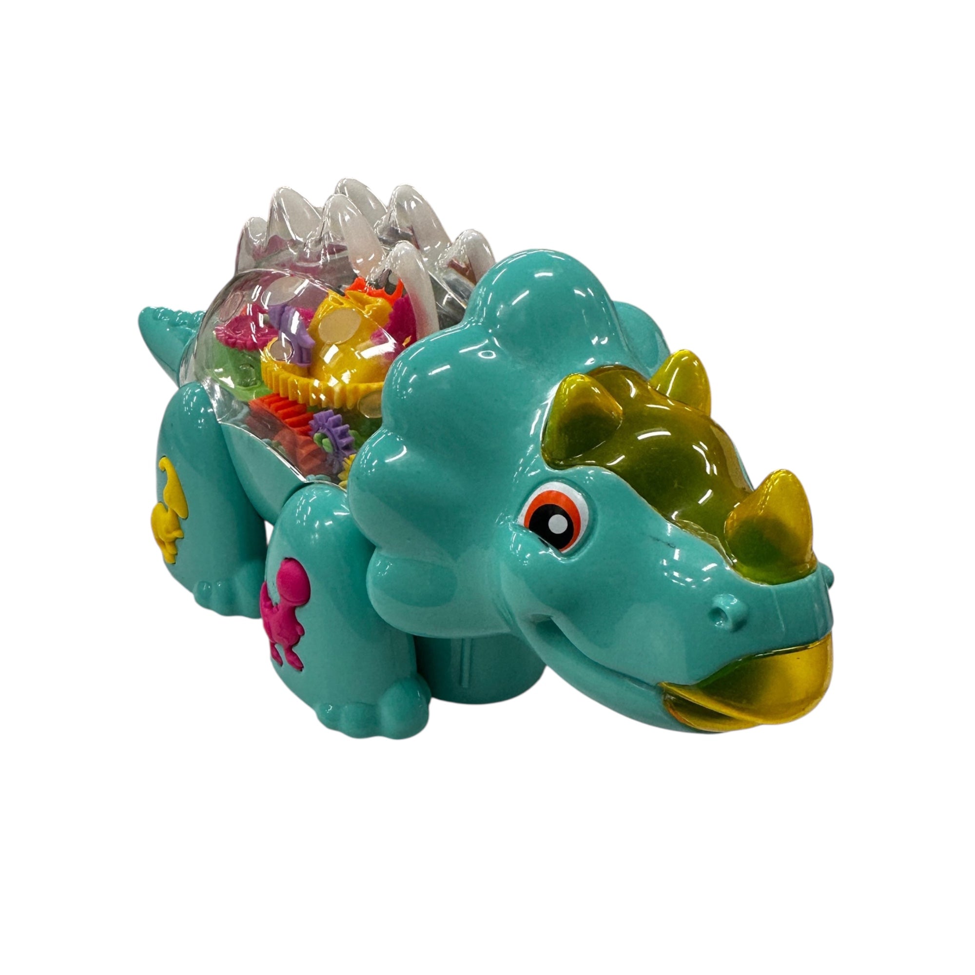 Gear Dinosaur Educational Toy for Kids – Light Up Battery Operated Transparent Dino with Moving Gears – STEM Learning Toy for Motor Skills Development – Interactive Toddler Toy Gift for Boys & Girls