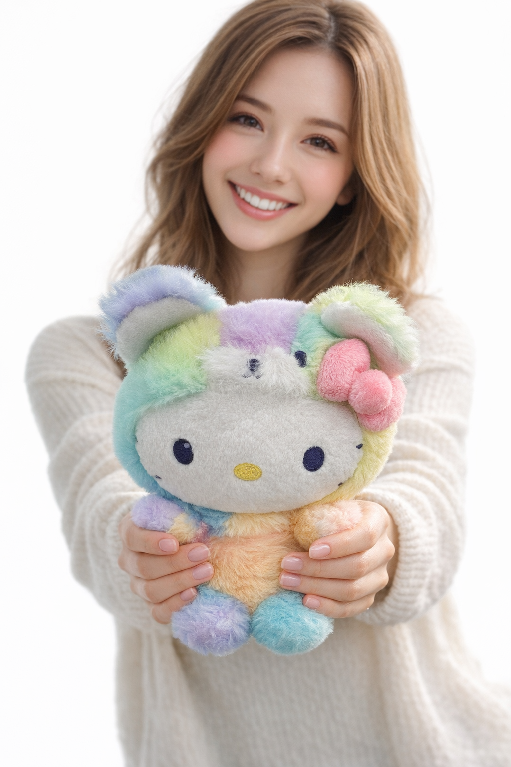 Hello Kitty Licensed Rainbow Plush Toy – 8-Inch Soft Collectible Stuffed Animal