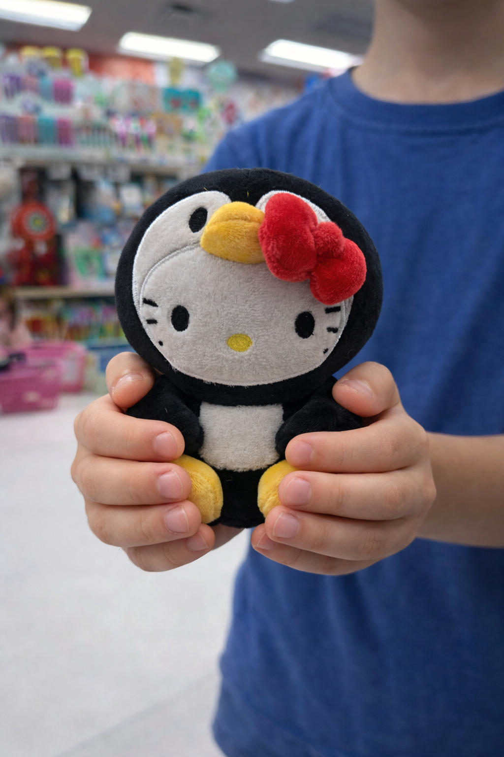 Hello Kitty Licensed Penguin Face Plush Toy – 6-Inch Soft Collectible Stuffed Animal