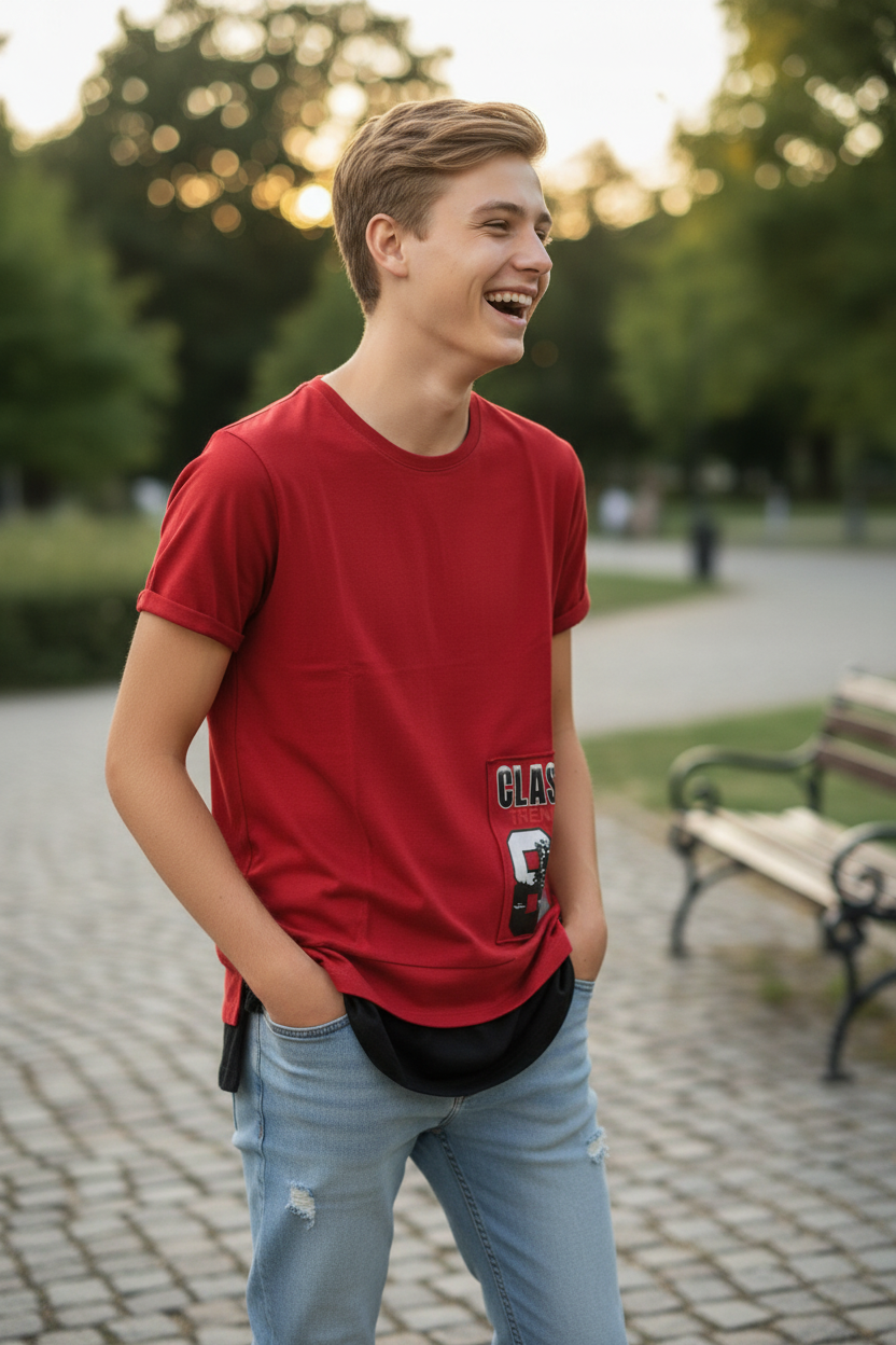 Men’s & Teen Graphic Cotton T-Shirt – Soft Premium Fabric, Front & Back Print, Casual Streetwear Tee