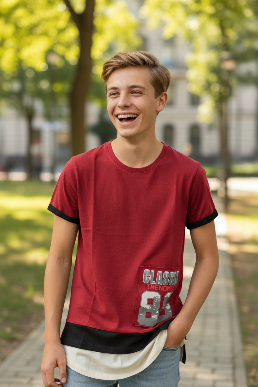Men’s & Teen Graphic Cotton T-Shirt – Soft Premium Fabric, Front & Back Print, Casual Streetwear Tee