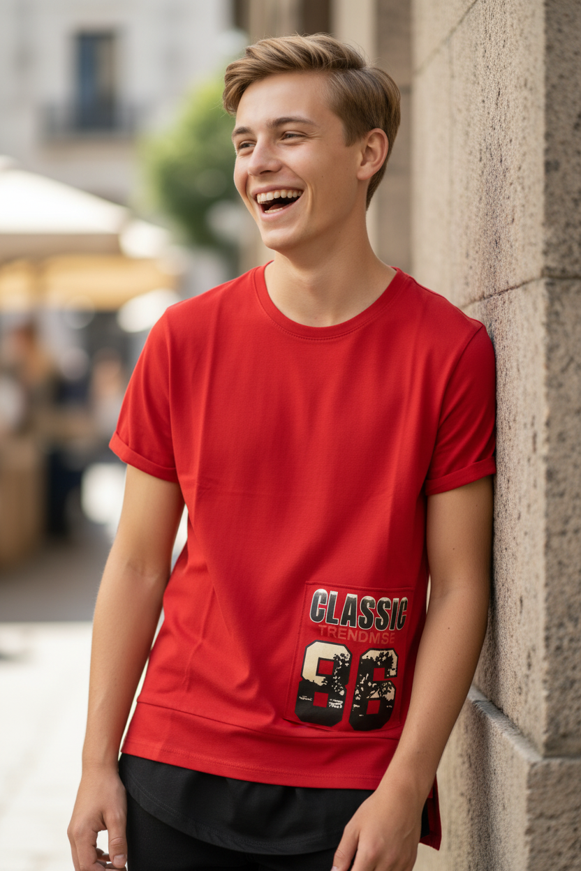 Men’s & Teen Graphic Cotton T-Shirt – Soft Premium Fabric, Front & Back Print, Casual Streetwear Tee