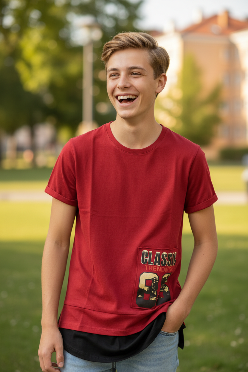 Men’s & Teen Graphic Cotton T-Shirt – Soft Premium Fabric, Front & Back Print, Casual Streetwear Tee