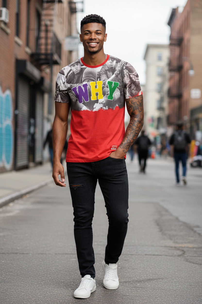 Men’s Graphic Cotton T-Shirt – Soft Premium Fabric, Front & Back Print, Casual Streetwear Tee