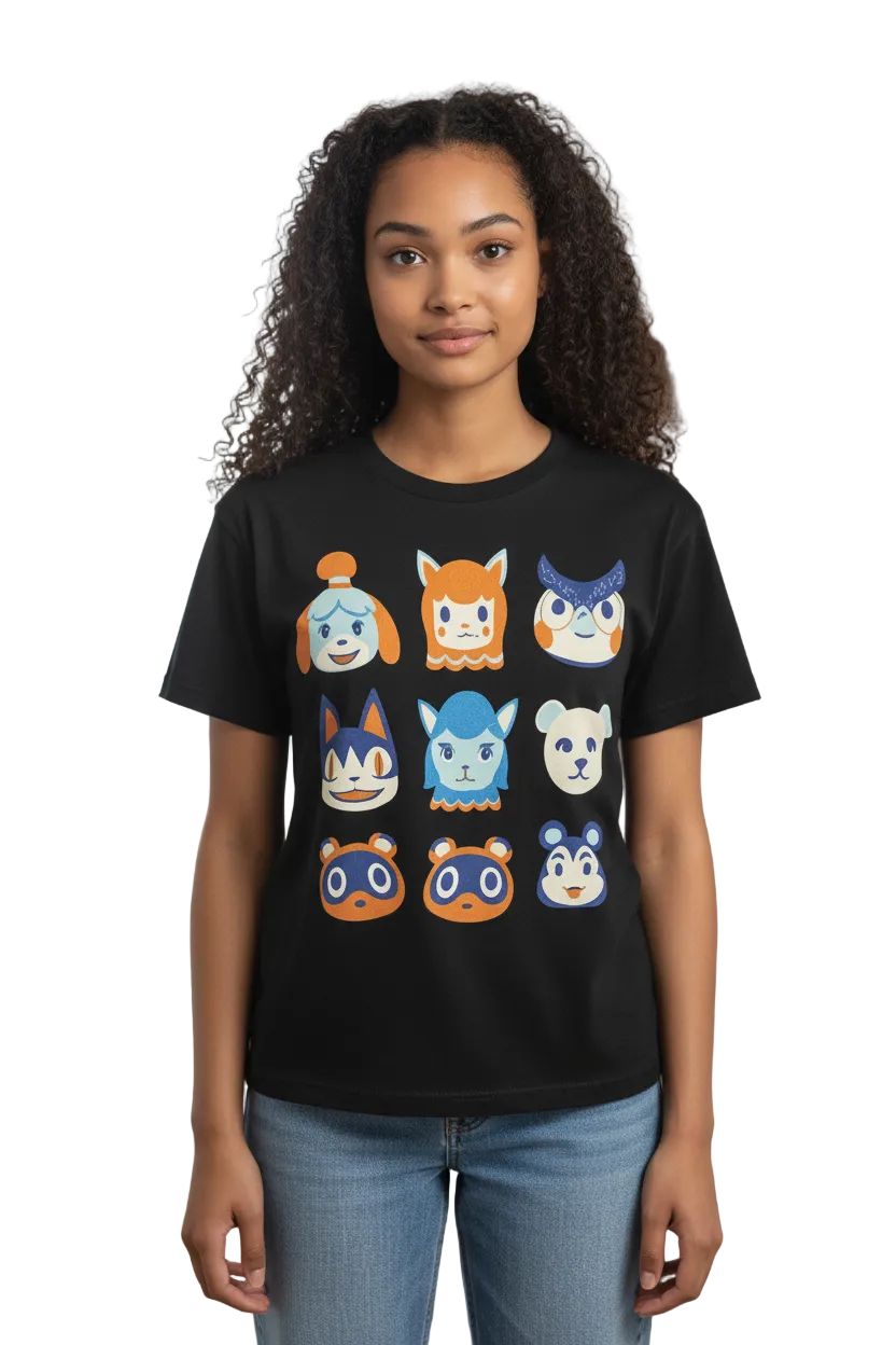 Animal Crossing Style T-Shirt – Cozy Vibes Graphic Tee for Teen Girls & Adults