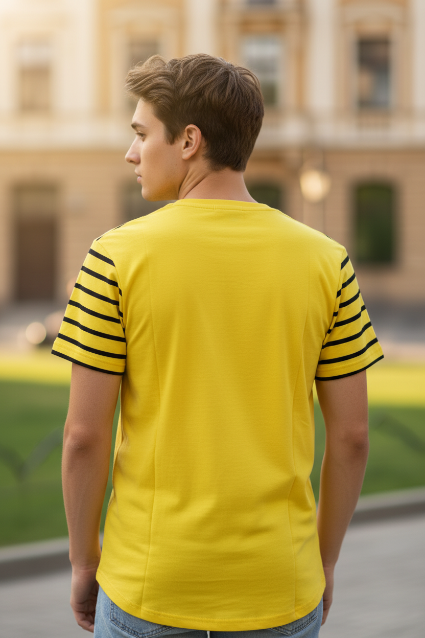 Teen Men Fashion T-Shirt – New Trendy Design, Slim Fit, 100% Cotton, Casual Wear