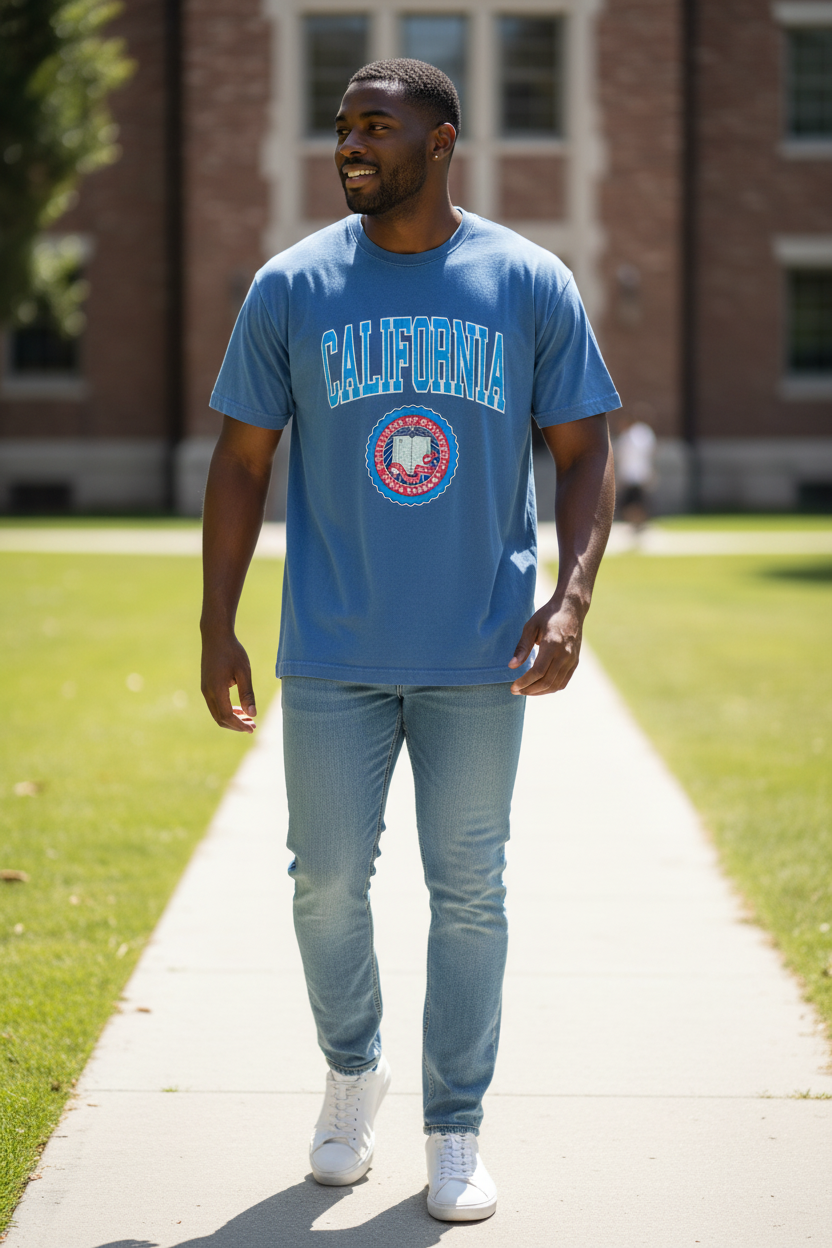 California Men’s T-Shirt – High Quality Cotton, Classic Print, Comfortable Casual Wear