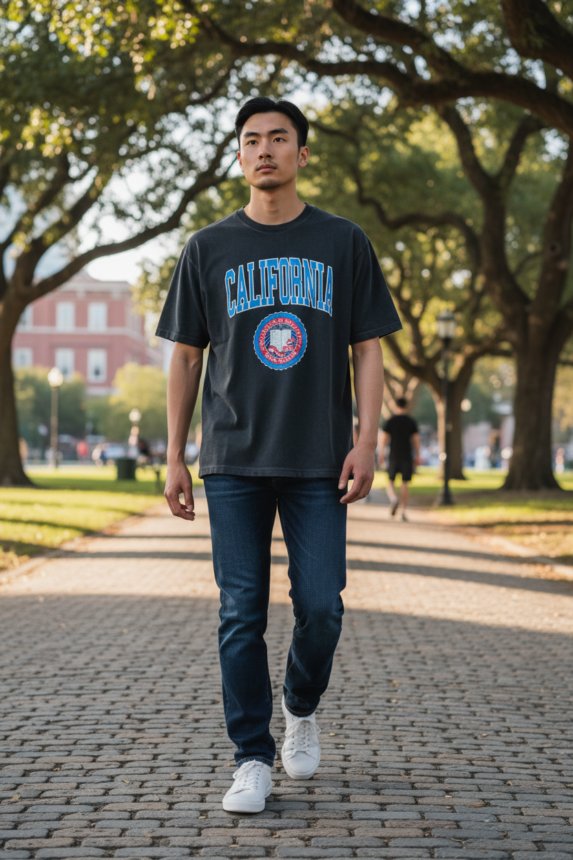 California Men’s T-Shirt – High Quality Cotton, Classic Print, Comfortable Casual Wear