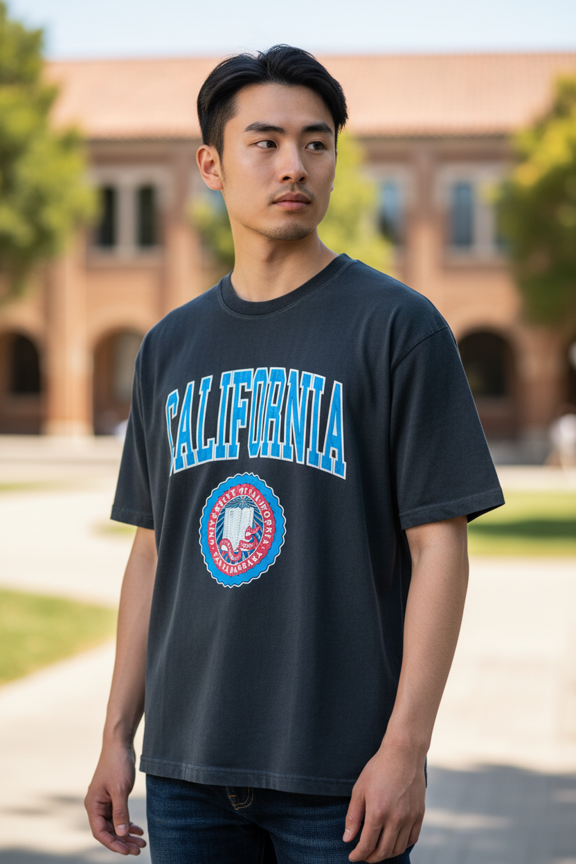 California Men’s T-Shirt – High Quality Cotton, Classic Print, Comfortable Casual Wear