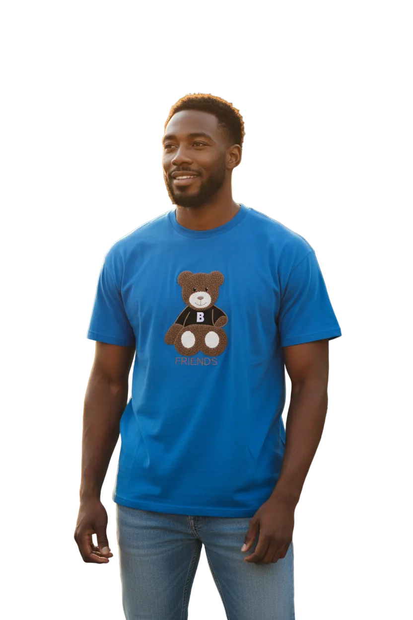 Unisex Fashion T-Shirt – Cotton Bear Design, Graphic Print, Casual Street Style