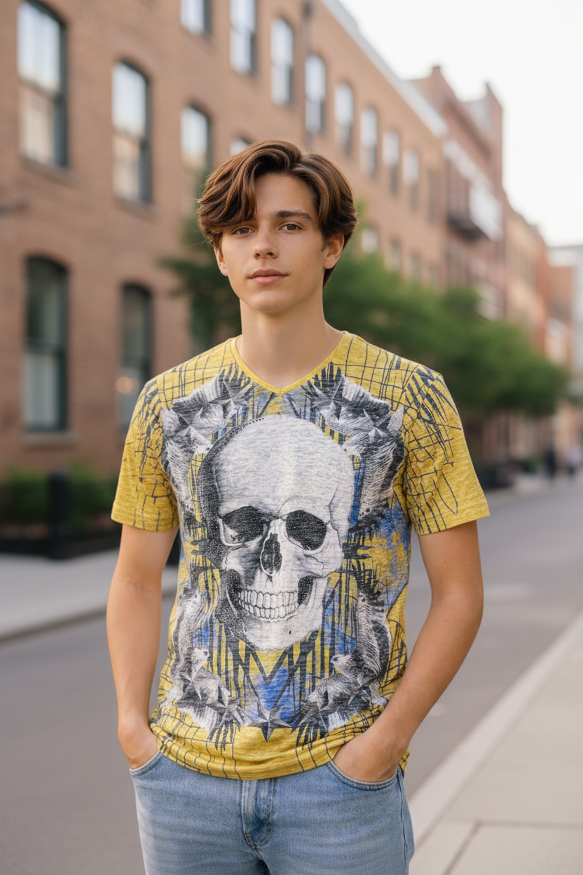 Teen Boy Fashion T-Shirt – Super Soft Cotton, Designer Graphic Print, Trendy Style