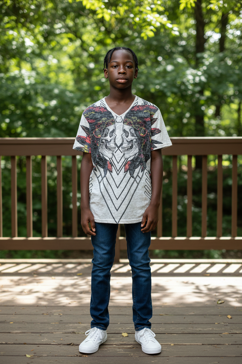 Teen Boy Fashion T-Shirt – Super Soft Cotton, Designer Graphic Print, Trendy Style