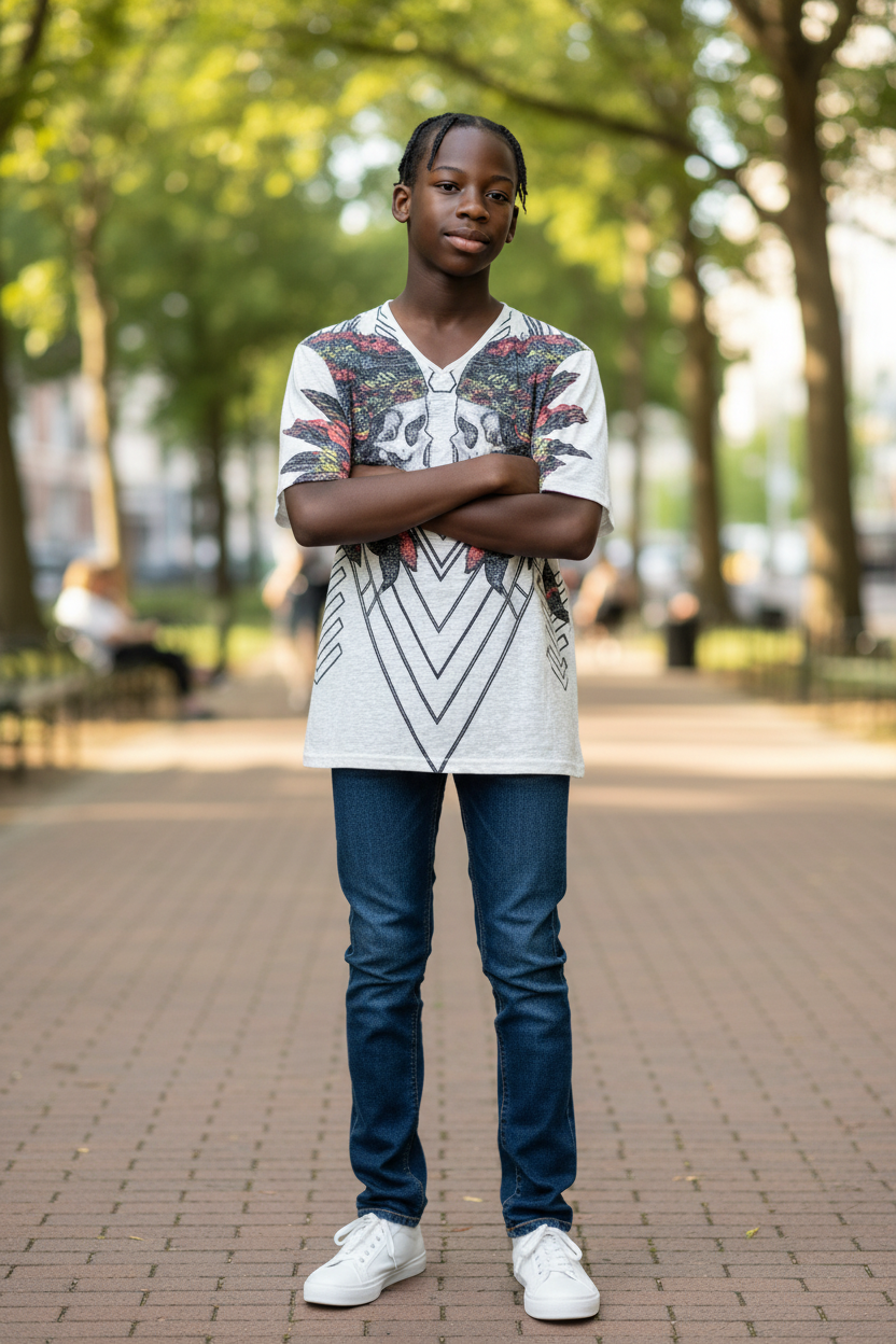 Teen Boy Fashion T-Shirt – Super Soft Cotton, Designer Graphic Print, Trendy Style