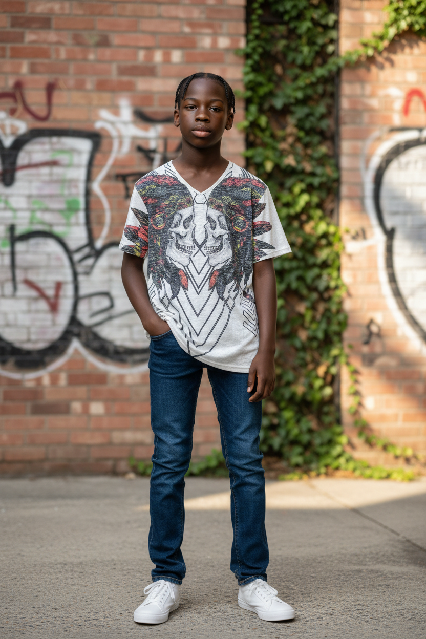 Teen Boy Fashion T-Shirt – Super Soft Cotton, Designer Graphic Print, Trendy Style