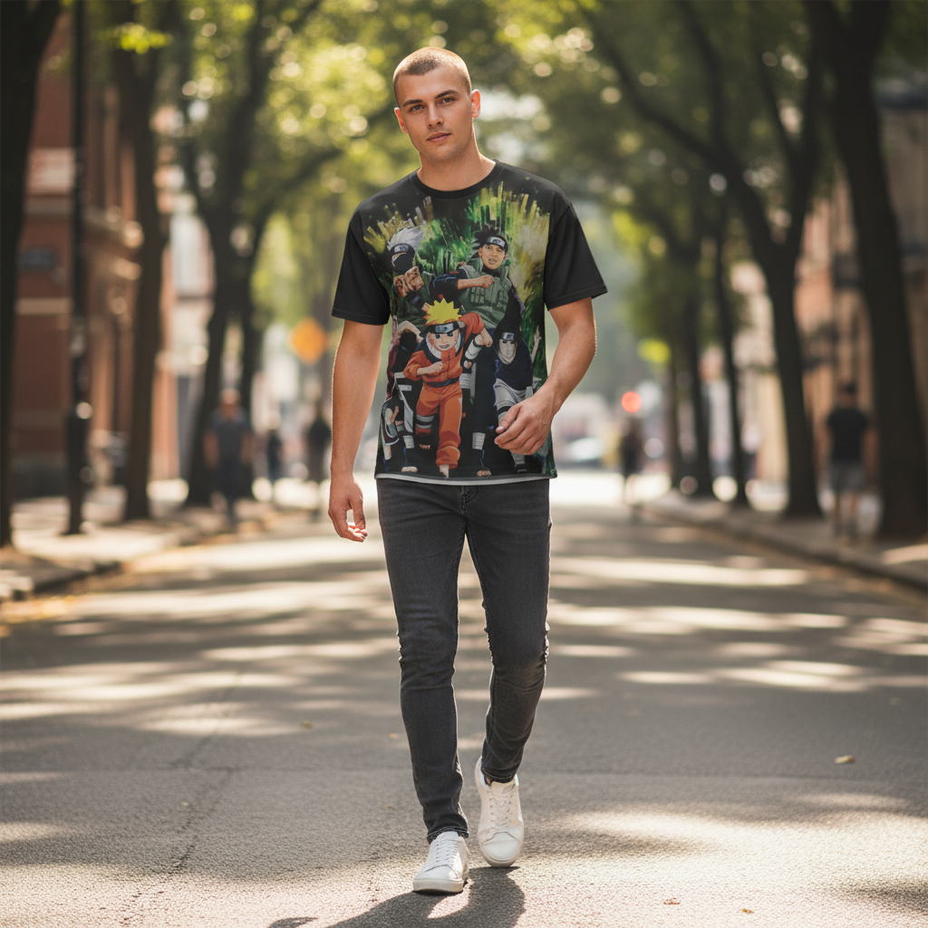 Ninja Warrior Style Graphic T-Shirt – Casual Tee for Anime Lover