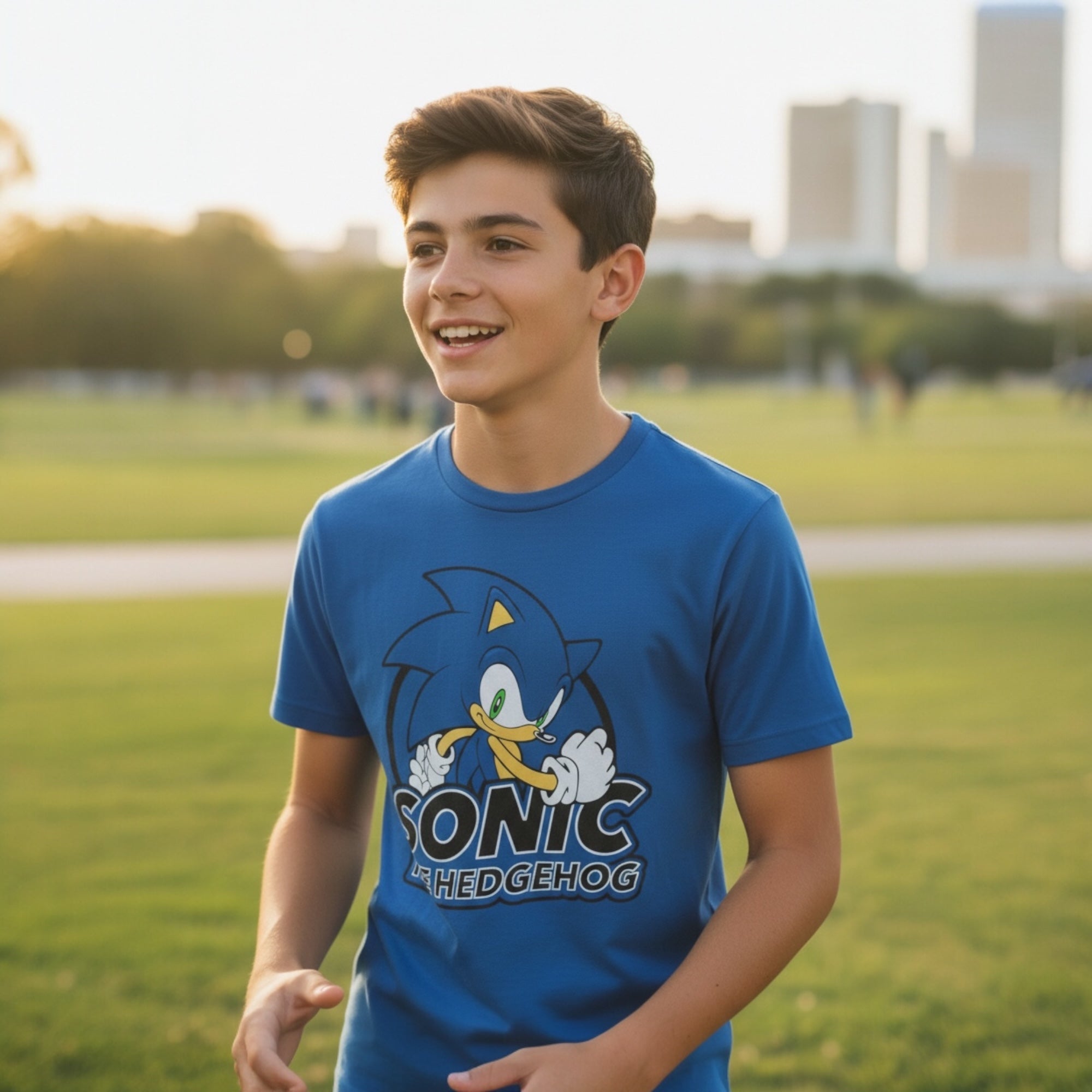 Sonic The Hedgehog Unisex Teen T-Shirt, 100% Cotton, Official Licensed Graphic Tee
