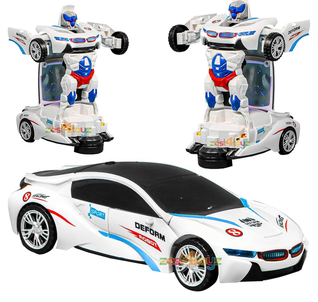 POLICE CAR TRANSFORMER CAR WITH LIGHT ANS SOUND