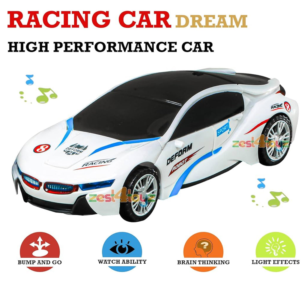 POLICE CAR TRANSFORMER CAR WITH LIGHT ANS SOUND