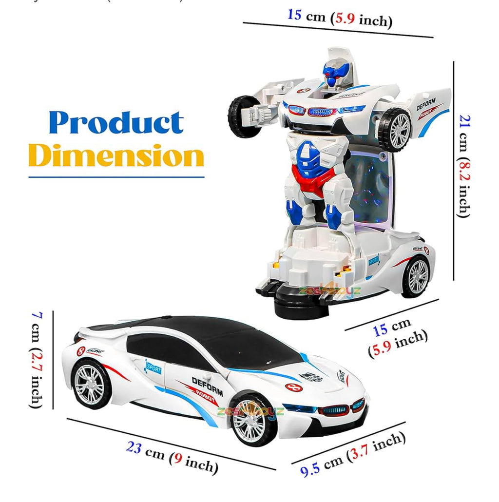POLICE CAR TRANSFORMER CAR WITH LIGHT ANS SOUND