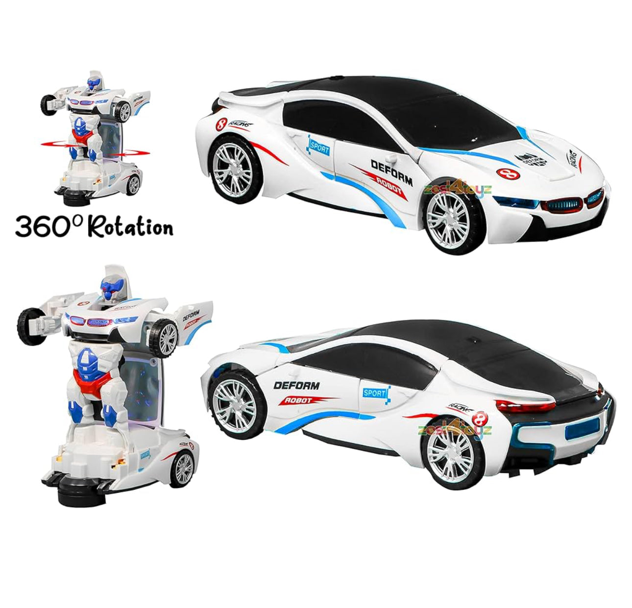 POLICE CAR TRANSFORMER CAR WITH LIGHT ANS SOUND