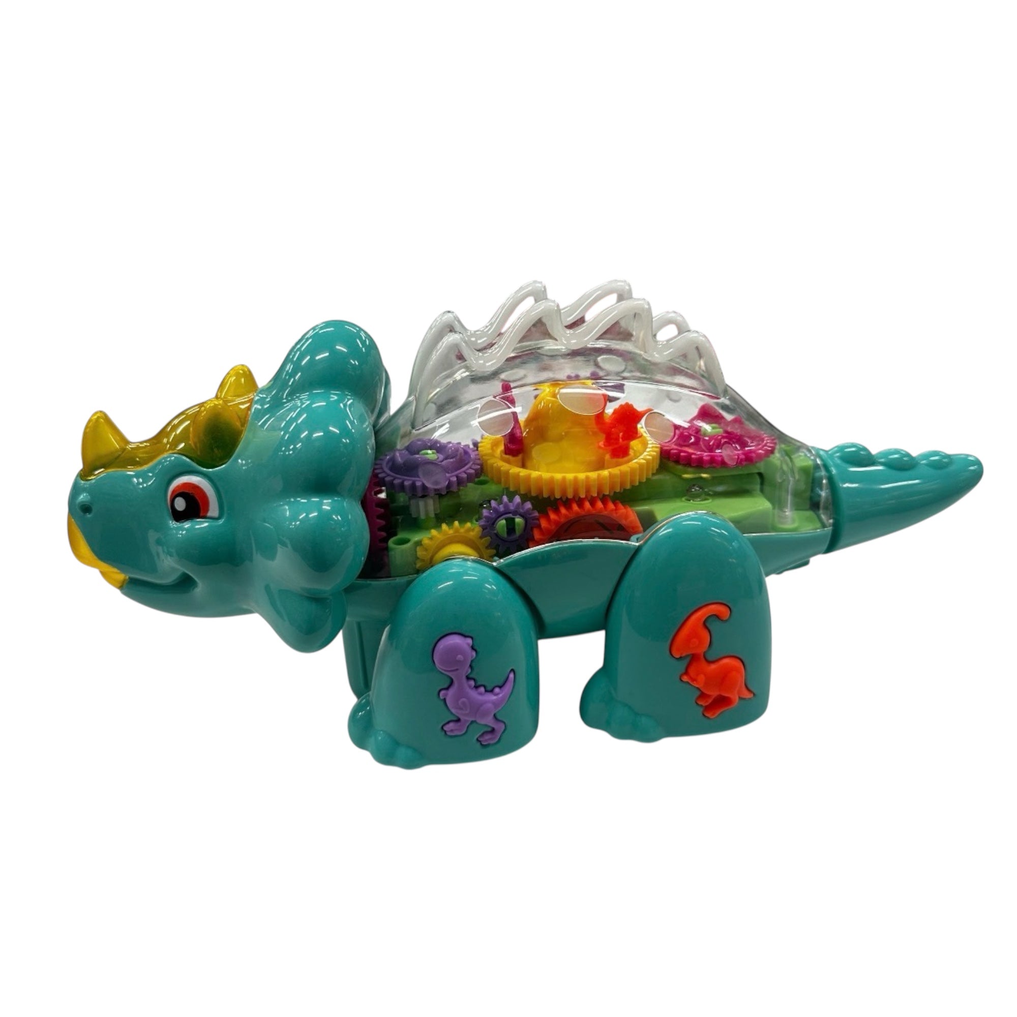 Gear Dinosaur Educational Toy for Kids – Light Up Battery Operated Transparent Dino with Moving Gears – STEM Learning Toy for Motor Skills Development – Interactive Toddler Toy Gift for Boys & Girls