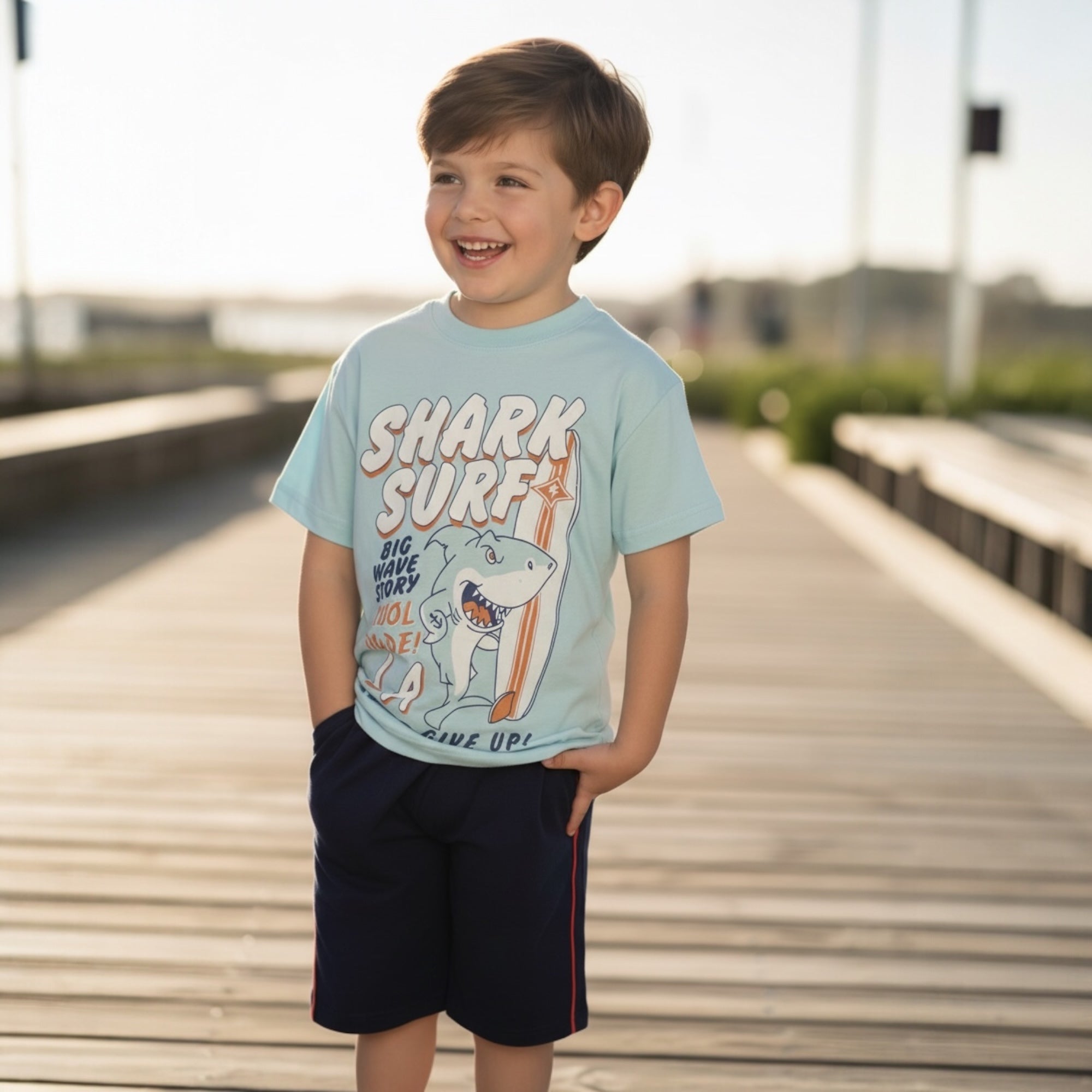 Boys 100% Cotton Pajama Set – Ultra Soft Breathable Kids Sleepwear – Short Sleeve Top & Long Pants – Comfortable Lightweight PJs for Toddler & Big Boys