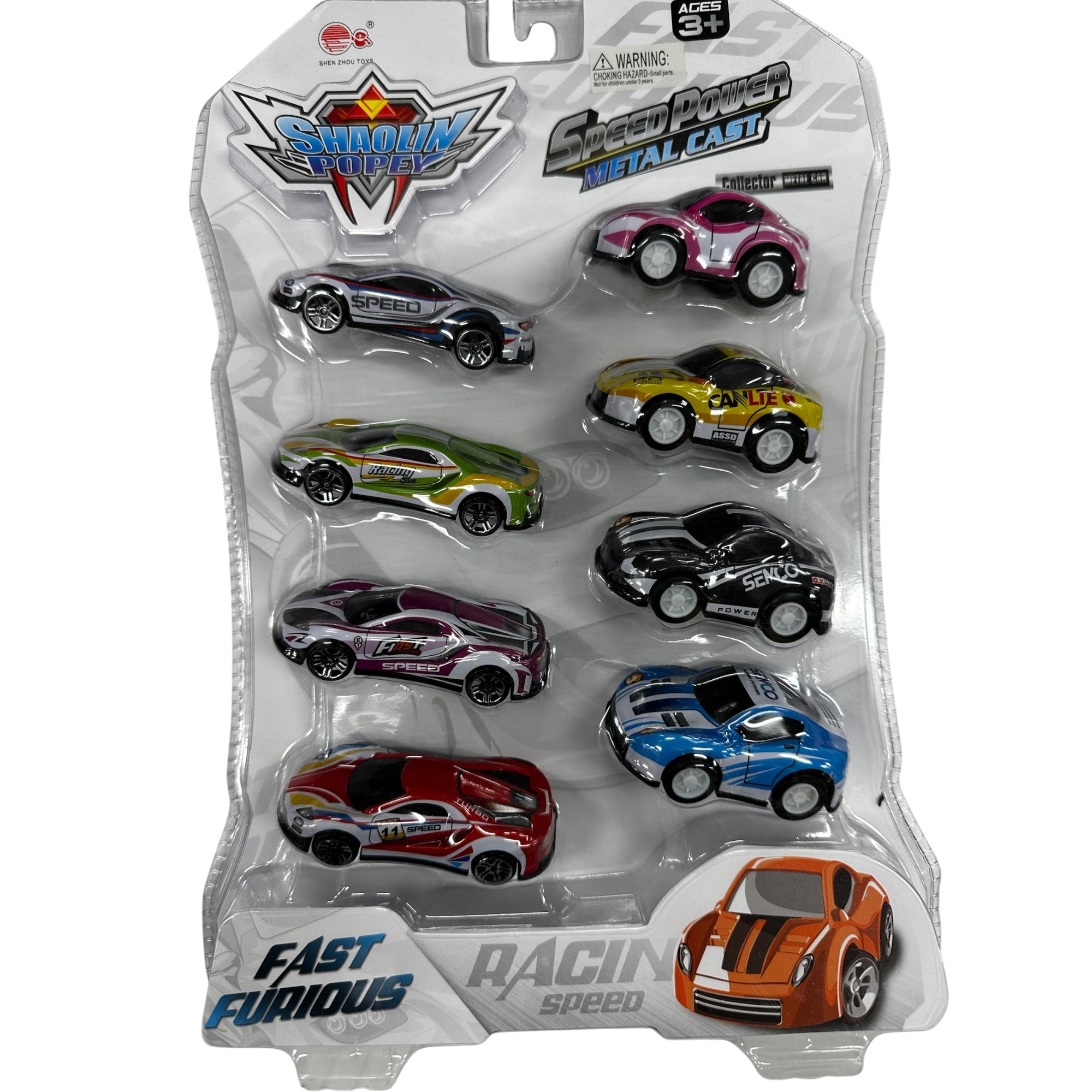 Die Cast Model Cars 8-Pack – Push Back Toy Cars Set – Fast Racing Mini Cars for Kids – Colorful Unique Design Vehicles