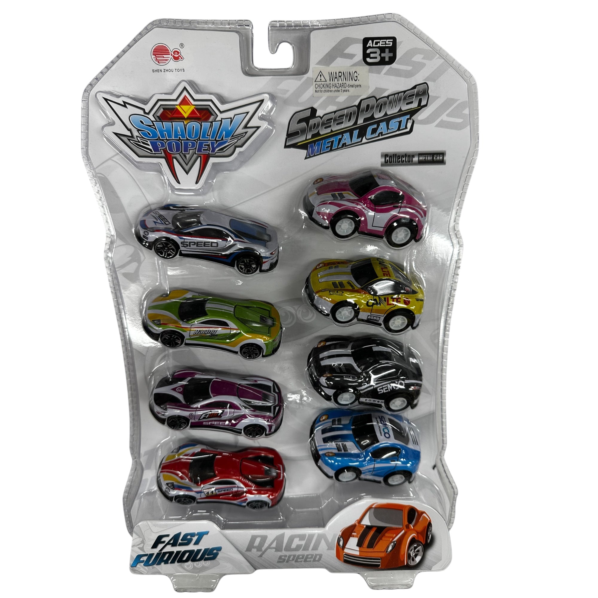 Die Cast Model Cars 8-Pack – Push Back Toy Cars Set – Fast Racing Mini Cars for Kids – Colorful Unique Design Vehicles