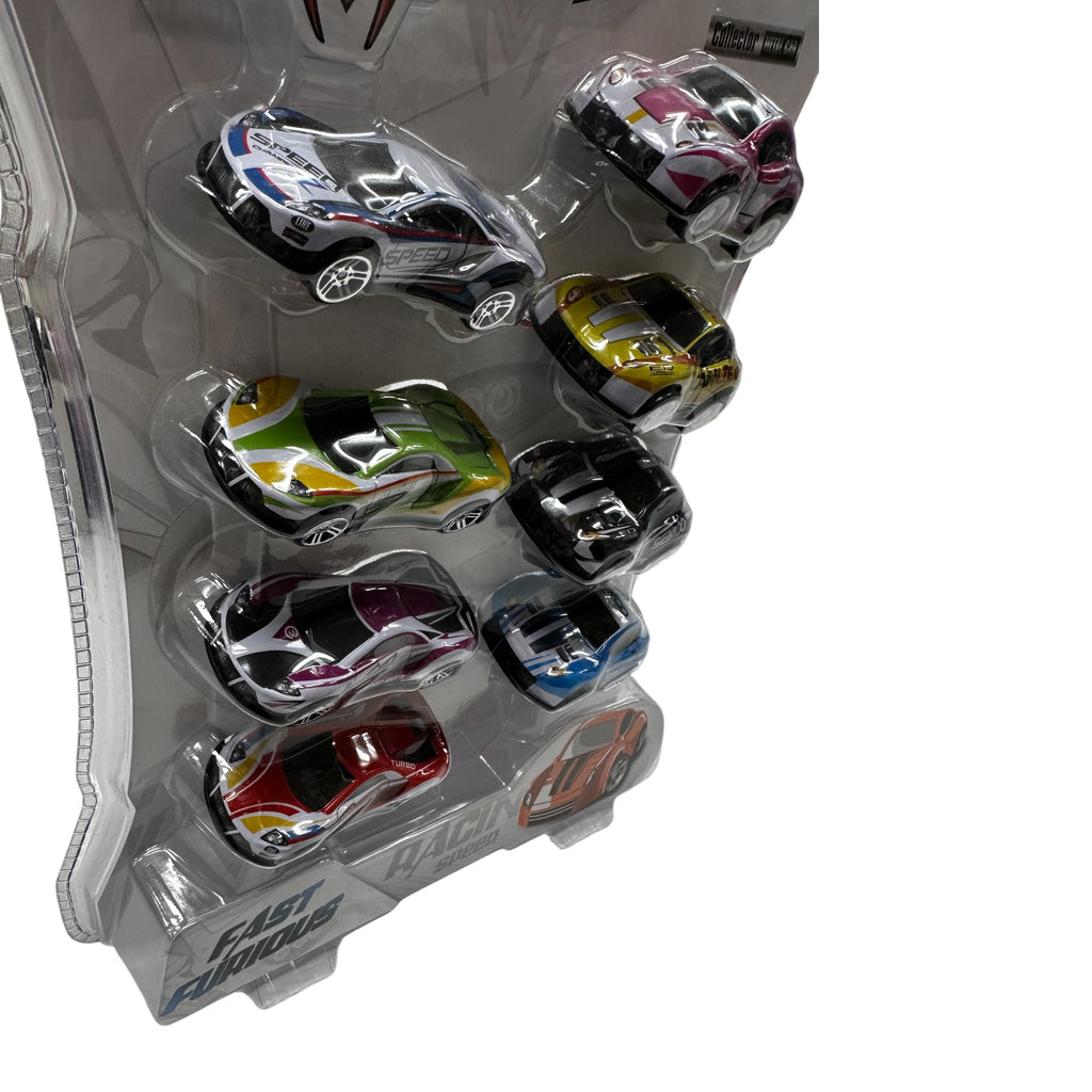 Die Cast Model Cars 8-Pack – Push Back Toy Cars Set – Fast Racing Mini Cars for Kids – Colorful Unique Design Vehicles