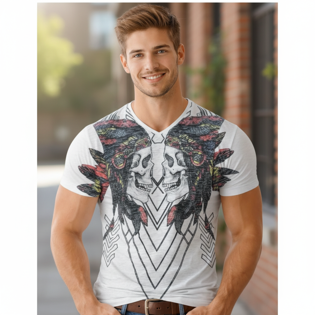 Mens Fashion T-Shirt – Super Soft Cotton, Designer Graphic Print, Trendy Style