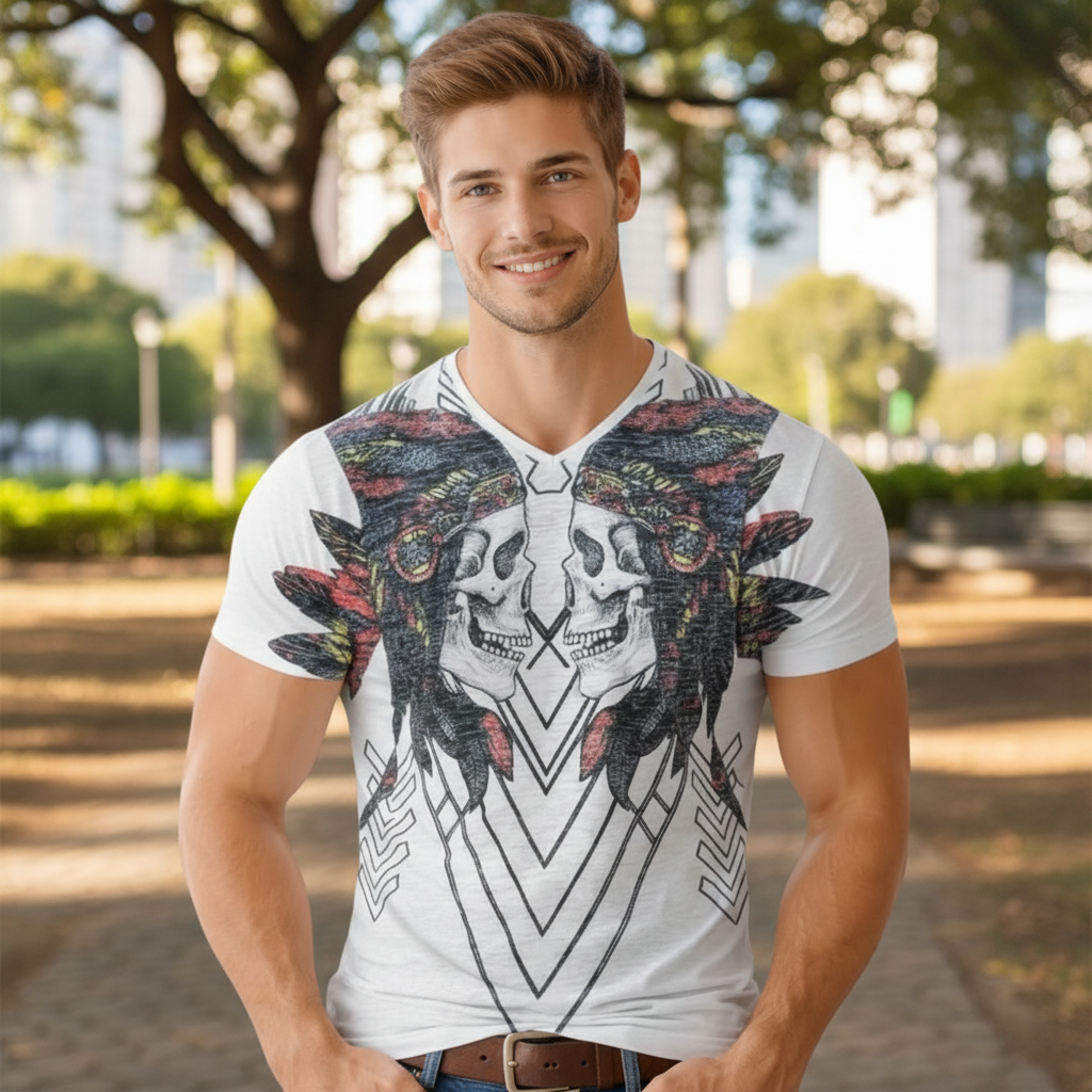 Mens Fashion T-Shirt – Super Soft Cotton, Designer Graphic Print, Trendy Style