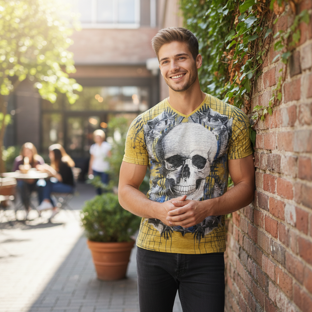 Mens Fashion T-Shirt – Super Soft Cotton, Designer Graphic Print, Trendy Style