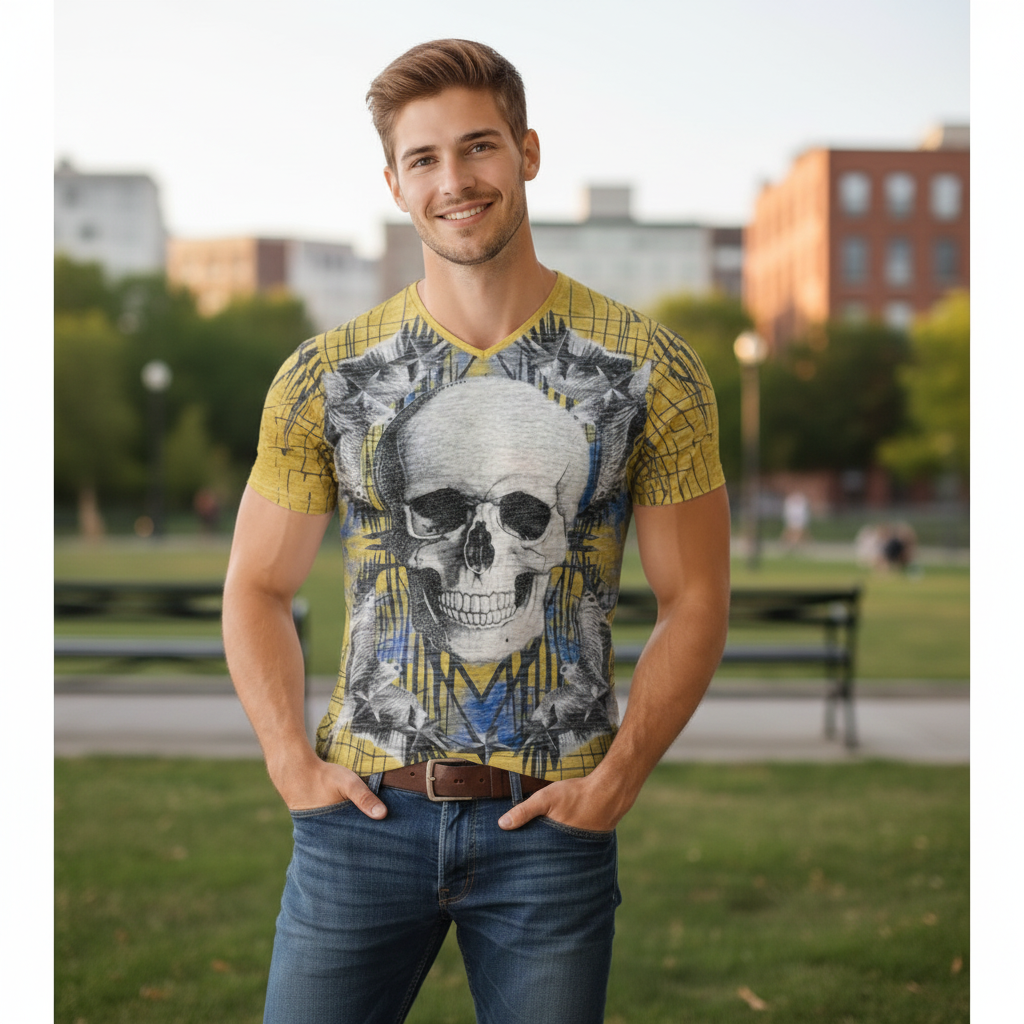 Mens Fashion T-Shirt – Super Soft Cotton, Designer Graphic Print, Trendy Style