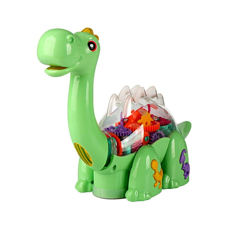 Gear Dinosaur Toy with Lights and Music, Bump & Go Action, Interactive Moving Gears Dinosaur for Kids, Fun Musical Toy Gift