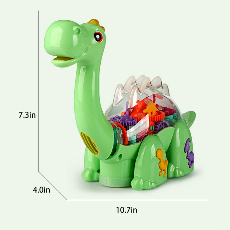 Gear Dinosaur Toy with Lights and Music, Bump & Go Action, Interactive Moving Gears Dinosaur for Kids, Fun Musical Toy Gift