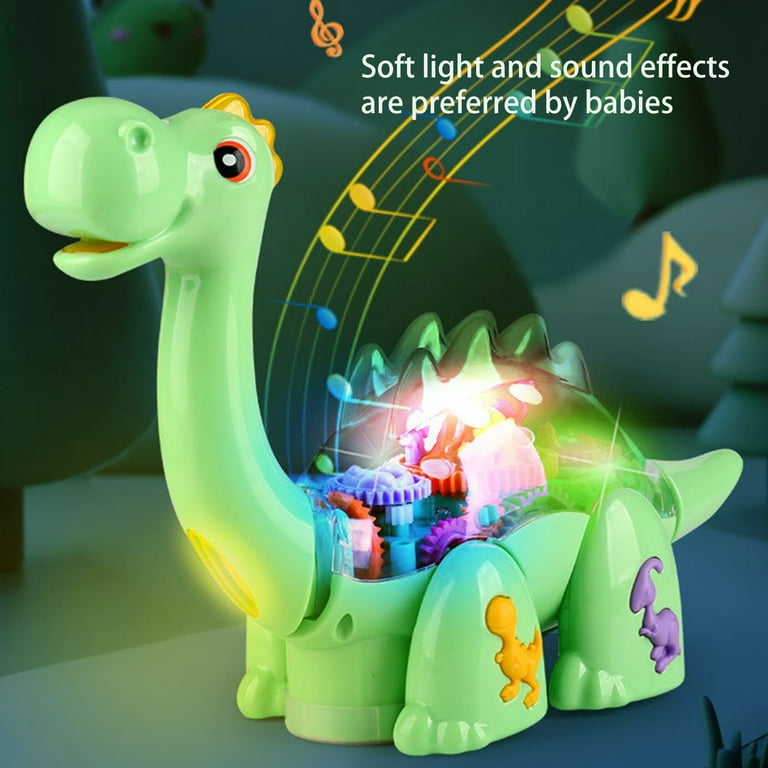 Gear Dinosaur Toy with Lights and Music, Bump & Go Action, Interactive Moving Gears Dinosaur for Kids, Fun Musical Toy Gift