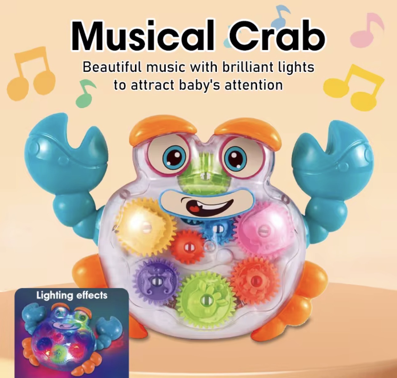 Crab Gear B/O Toy – Wiggly Walking Fun!