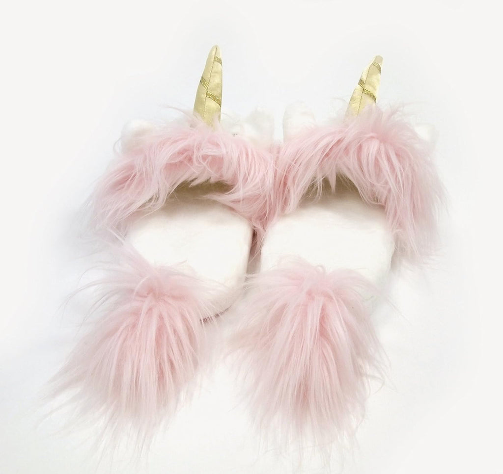 Plush Unicorn Adult Slippers - Fluffy, Magical & Oh-So-Comfy!