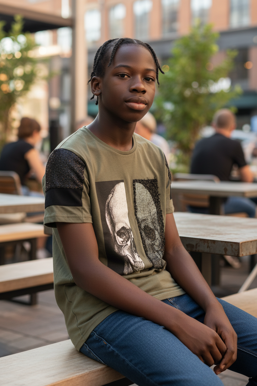 Slim Teen Fashion T-Shirt – Italian Design, Unique Style, 100% Cotton for Teen