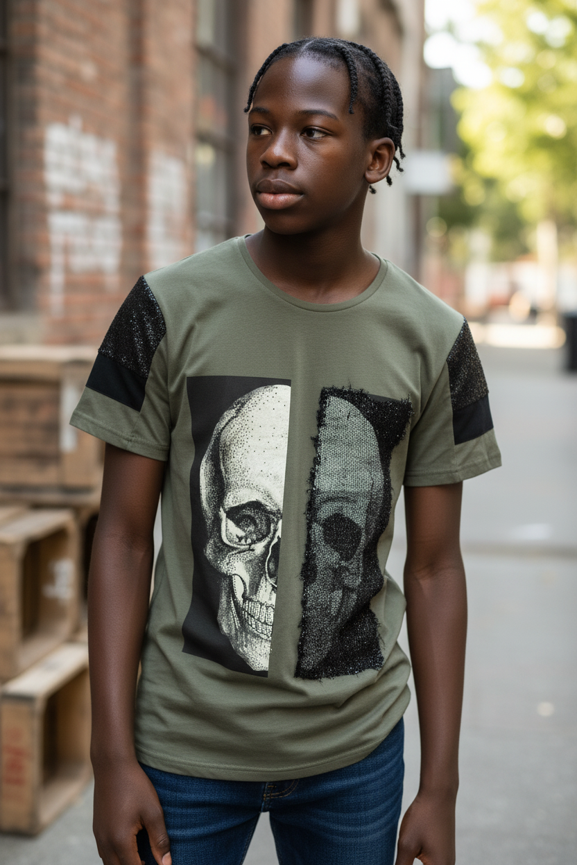 Slim Teen Fashion T-Shirt – Italian Design, Unique Style, 100% Cotton for Teen