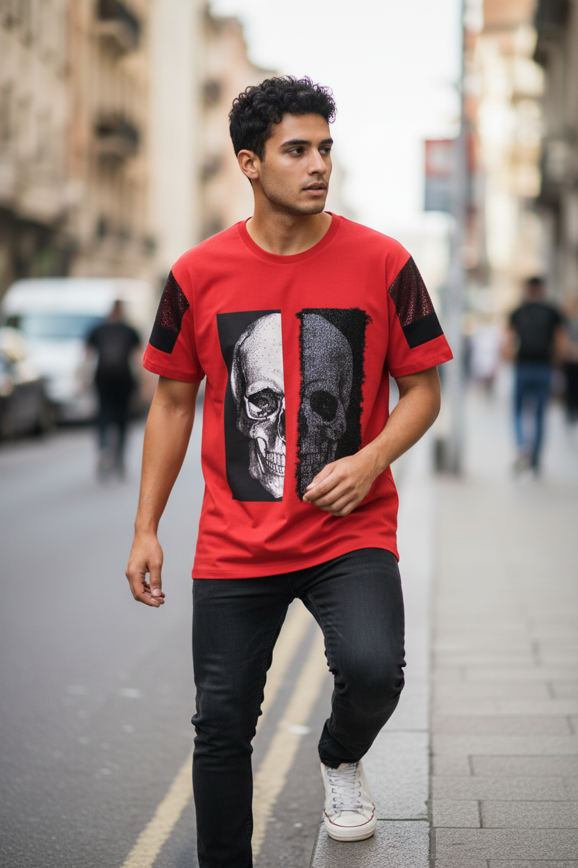Slim Teen Fashion T-Shirt – Italian Design, Unique Style, 100% Cotton for Teen