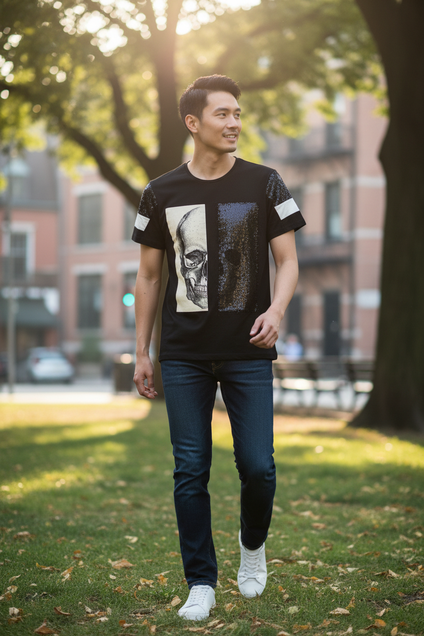 Slim Teen Fashion T-Shirt – Italian Design, Unique Style, 100% Cotton for Teen