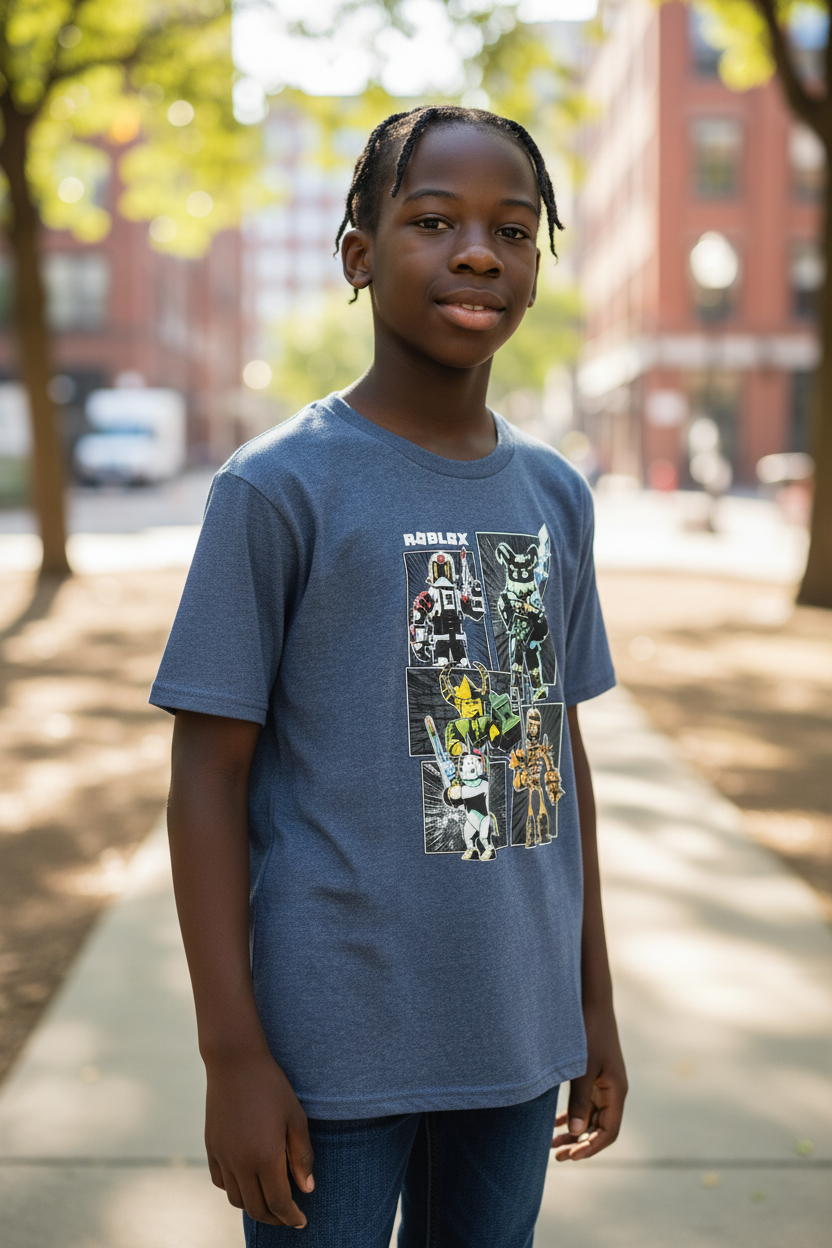 Roblox Style Kids & Teen T-Shirt – 100% Cotton Super Soft Graphic Tee