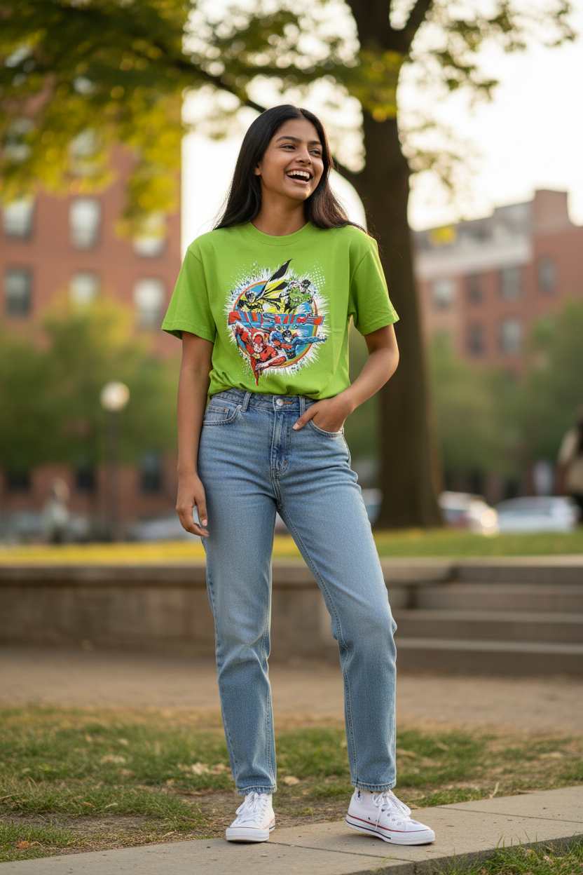 Justice League Teen & Adult T-Shirt – Official Licensed DC Comics Graphic Tee