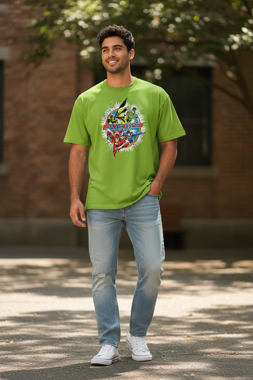 Justice League Teen & Adult T-Shirt – Official Licensed DC Comics Graphic Tee