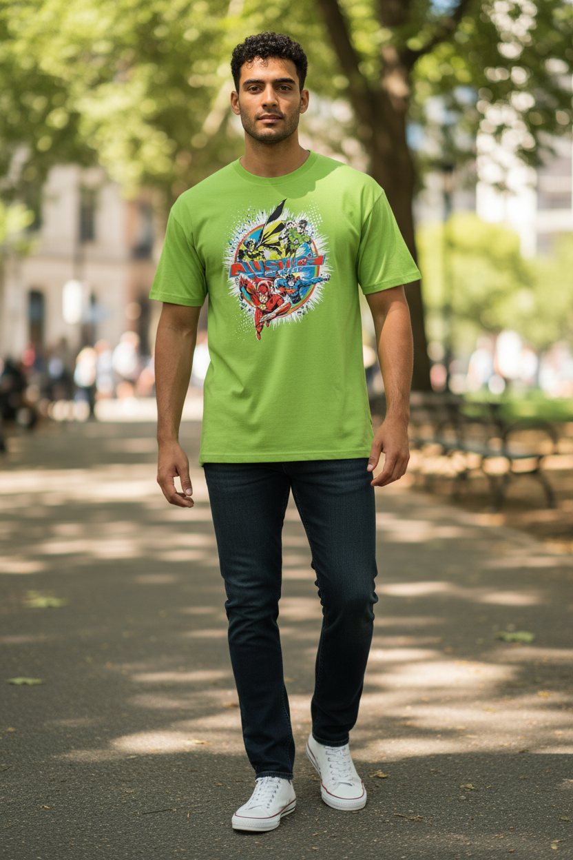 Justice League Teen & Adult T-Shirt – Official Licensed DC Comics Graphic Tee