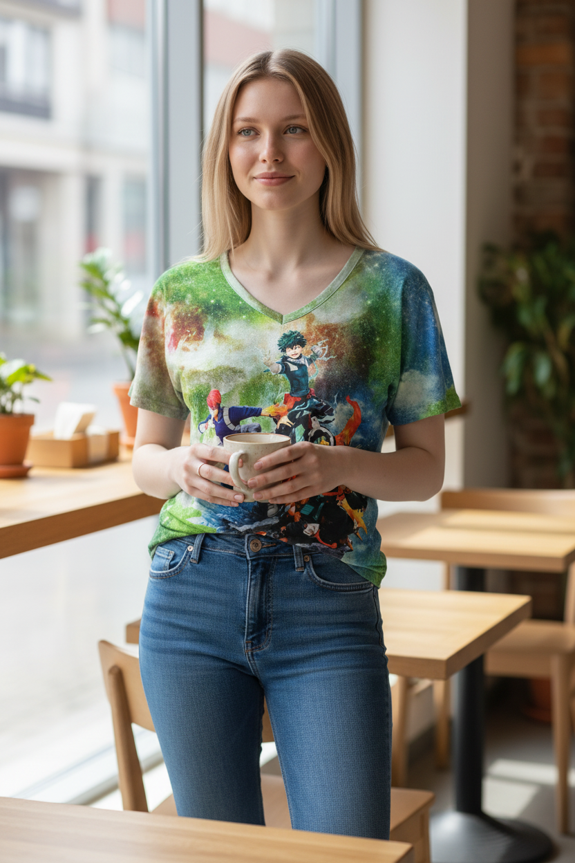 Hero Academy Style Graphic T-Shirt – Teen Girl Casual Tee
