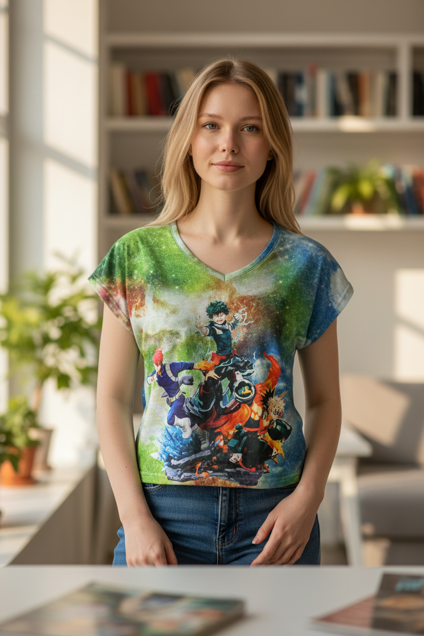 Hero Academy Style Graphic T-Shirt – Teen Girl Casual Tee